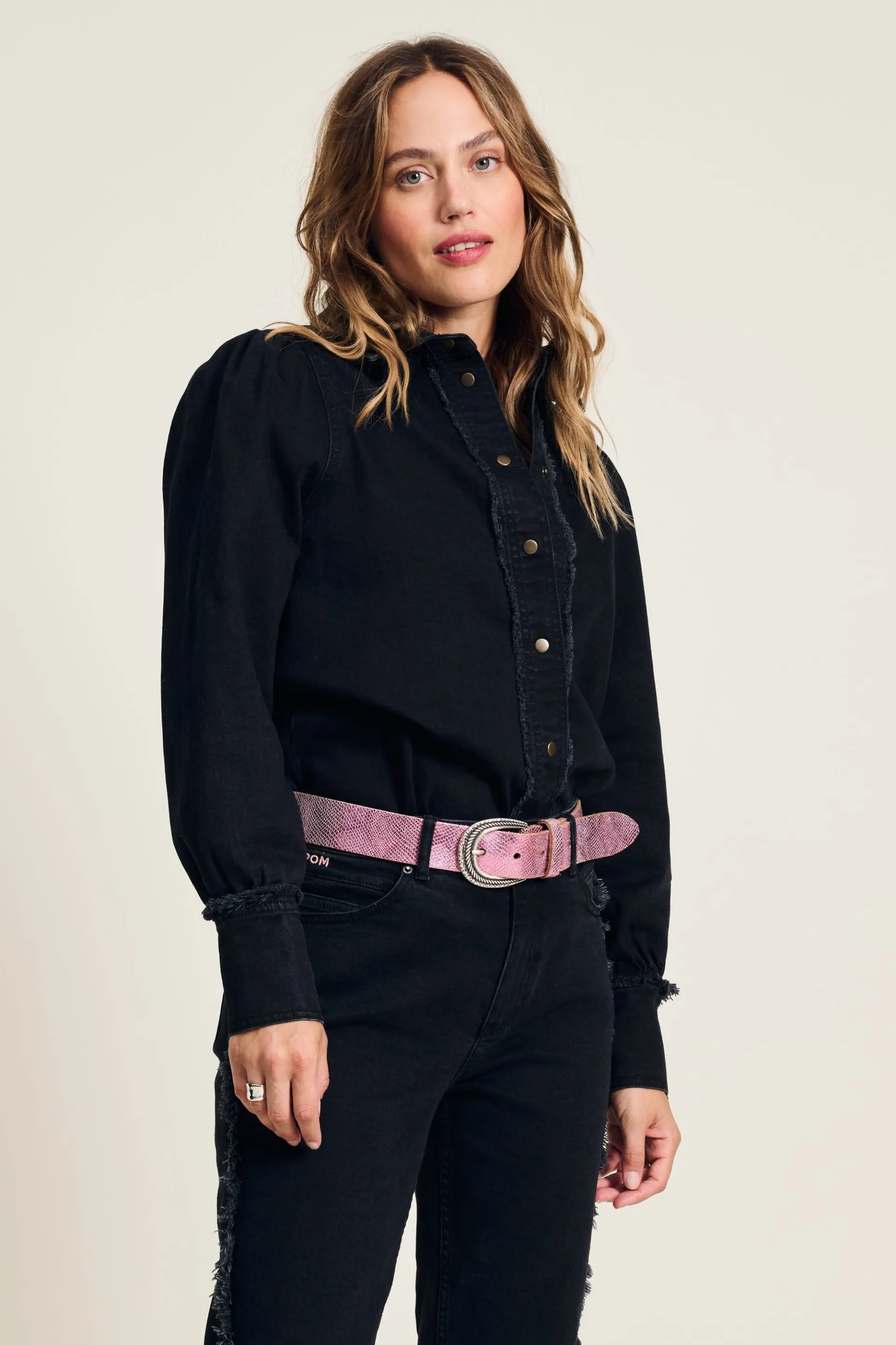 BLOUSE Denim Washed Black