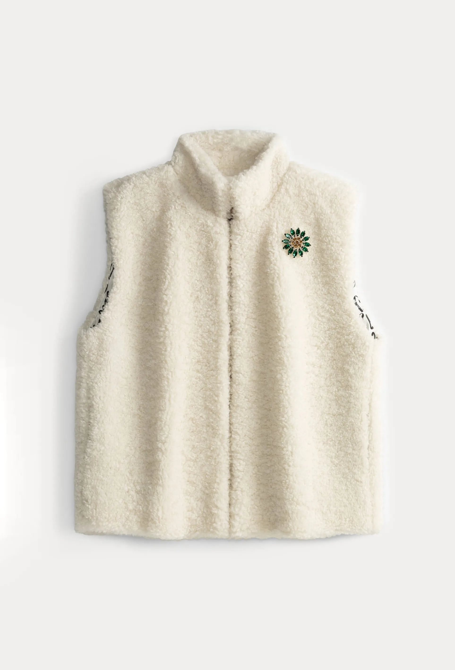 GILET Teddy Love Ecru